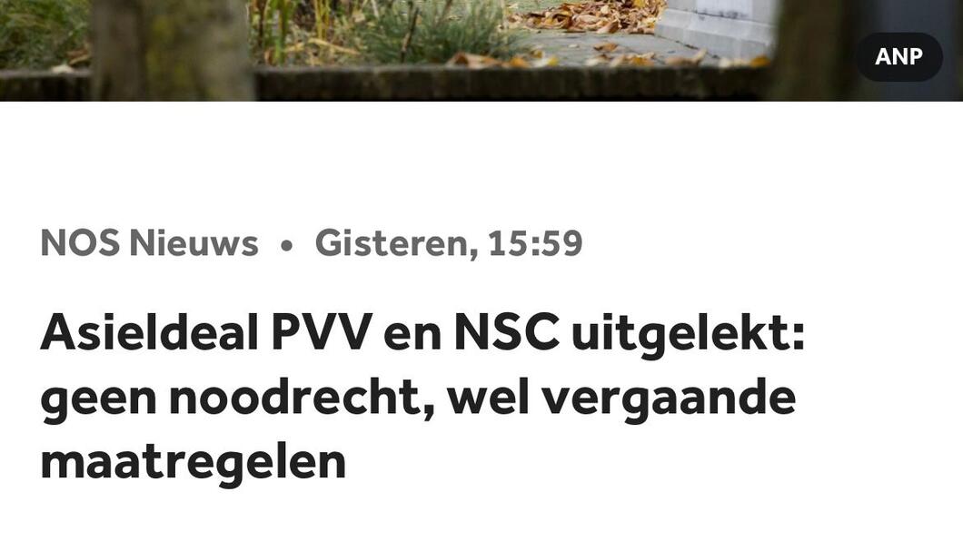 Kop NOS Artikel: Asielplannen uitgelekt