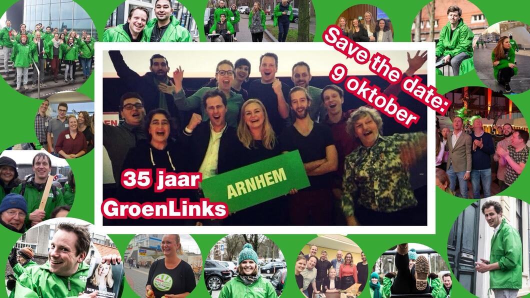 een collage van oude foto's van groenlinks arnhem