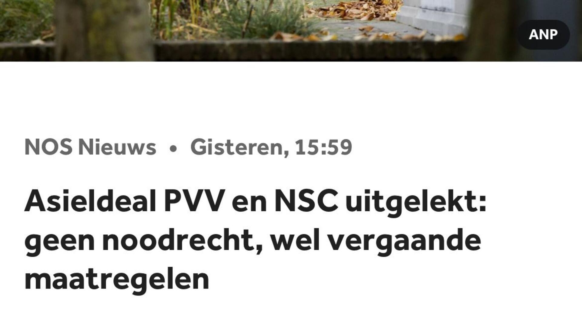 Kop NOS Artikel: Asielplannen uitgelekt 