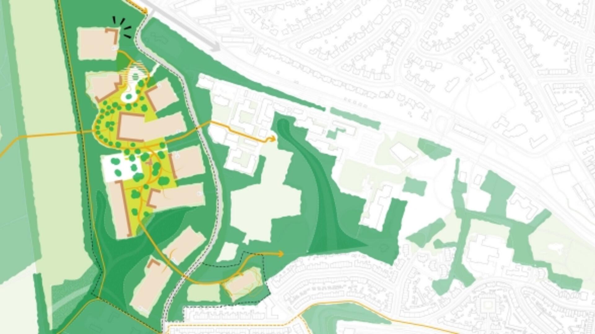 een schets van de bouwplannen
